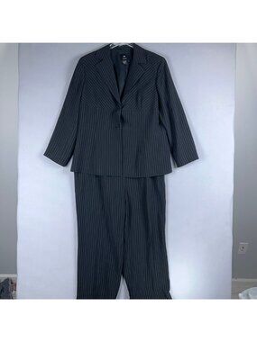 Collection Two Piece Office Suit Blazer Jacket Womens Size 18 Pants Pinstriped
